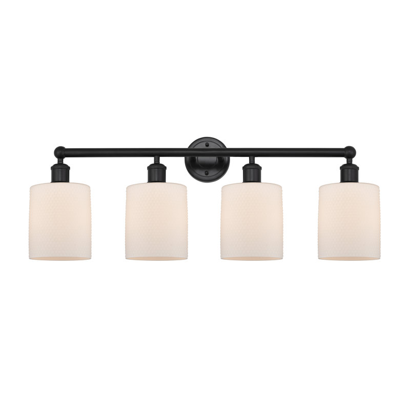 Éclairage pour meuble-lavabo 4 lumières 32 pouces Karon, Noir mat, Blanc mat