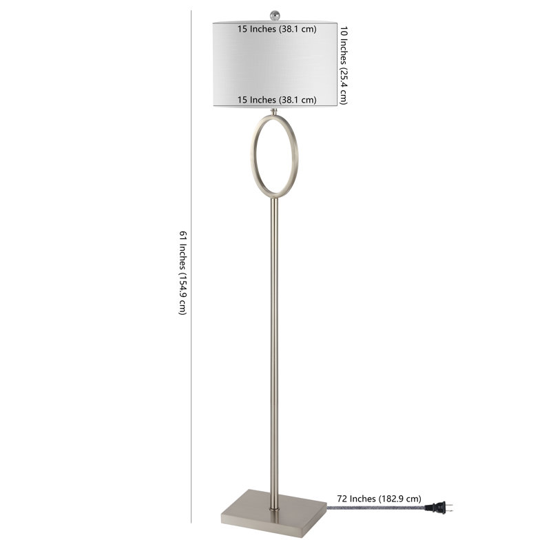 Courson 61'' Traditional Floor Lamp, Nickel