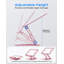 Support réglable pour ordinateur portable, support d'ordinateur avec base rotative à 360 °, support ergonomique pour ordinateur portable pour bureau pliable, rose-1379933445