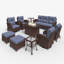 Marhlau 9 - Person Outdoor Seating Group with Cushions-910500405-910500406