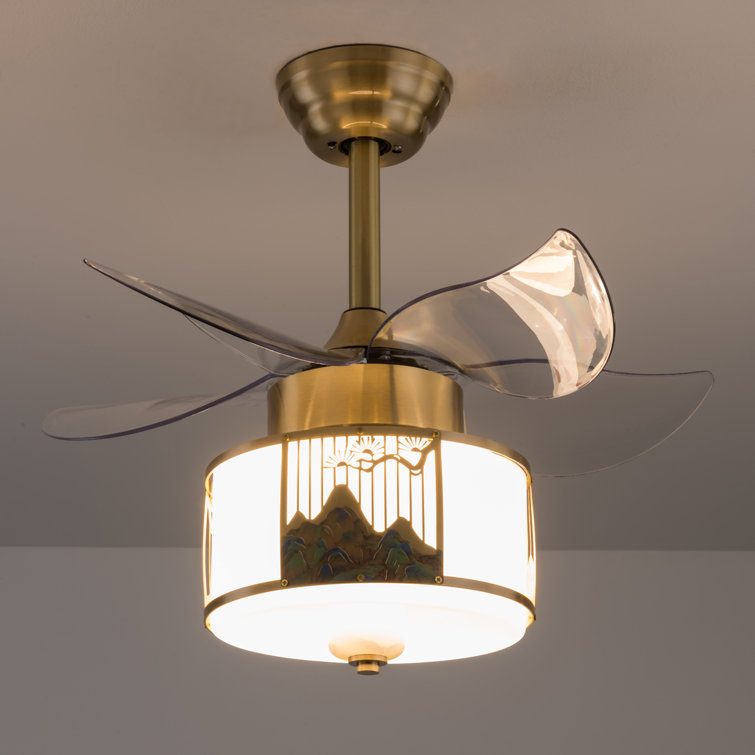 Xavious 23 Inch 3-Color Gold Ceiling Fan LED Light with Remote Control