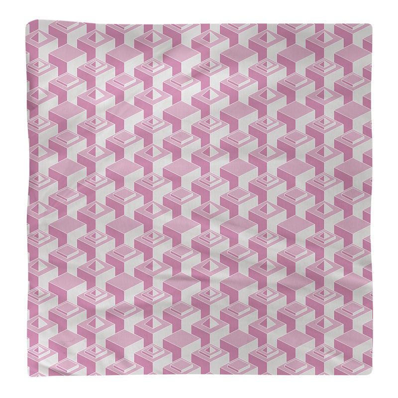 Serviette de table en coton à motif de gratte-ciels à deux couleurs, H 0,1 po x l 22 po x P 22 po, Rose, Polyester sergé