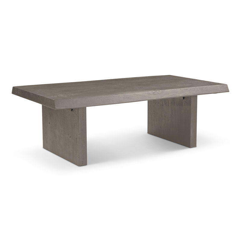 Table basse en bois massif Colin, Gris jet de sable