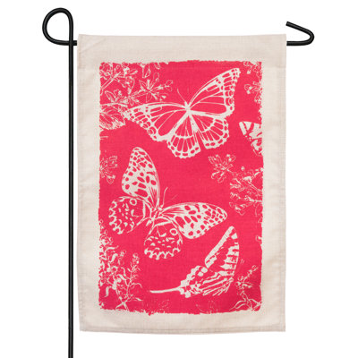 Drapeau de jardin en polyester papillons de la combustion