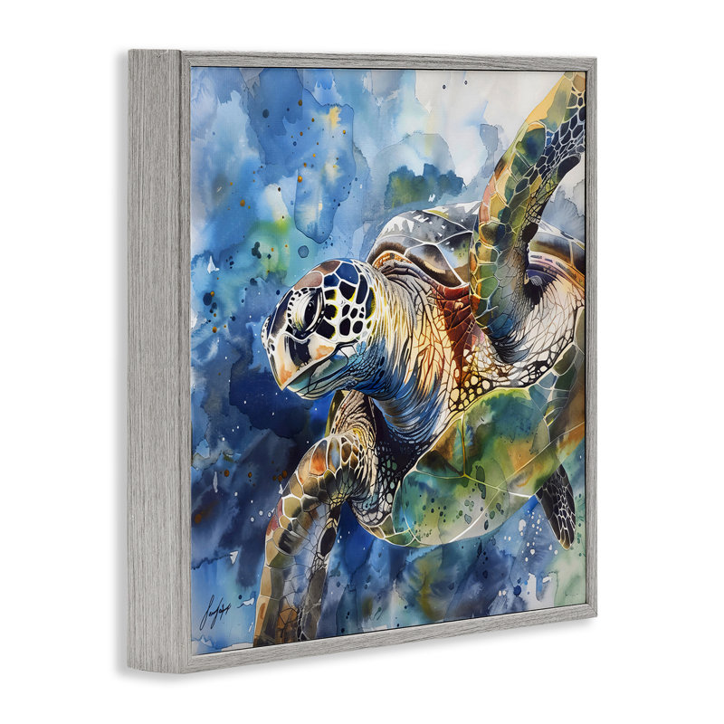 Impression aquarelle de tortue aquarelle, conception par LSR Creative Studio, H 12 po x l 12 po, Estampe numérique Farmhouse