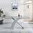 Rectangular Glass Top Dining Table, Modern Design Rectangular Room Table For Home