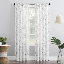 Vangao Green Leaf Sheer Curtains 63 Inches Length 2 Panels for Living Room  Bedroom Floral Embroidered Rod Pocket Window Drapes