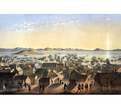 " Birds Eye Of The Village Of San Francisco " by Frank Marryat