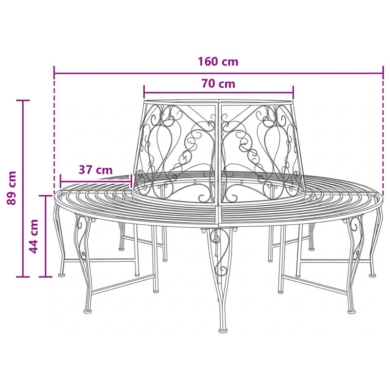 Outdoor Bench, Silver Grey