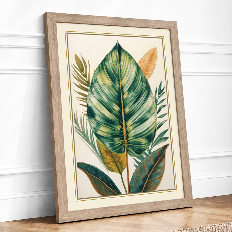 Striped Leaf Study Botanical - Print, Oak, A3 - 42.0 x 29.7 cm