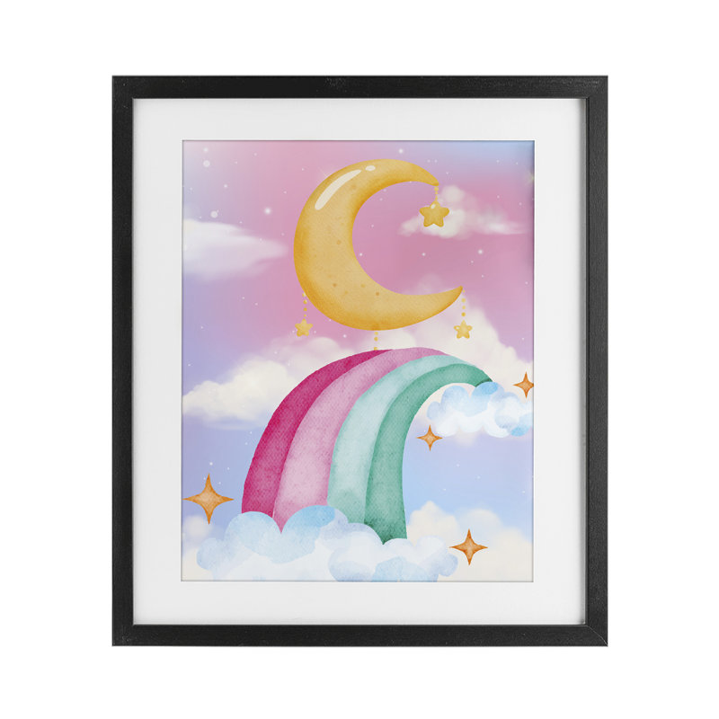 «Moon Rainbow in Clouds», reproduction sous verre encadrée, conception de Jesse Keith, Cadre noir minuit, H 16 po x l 13 po