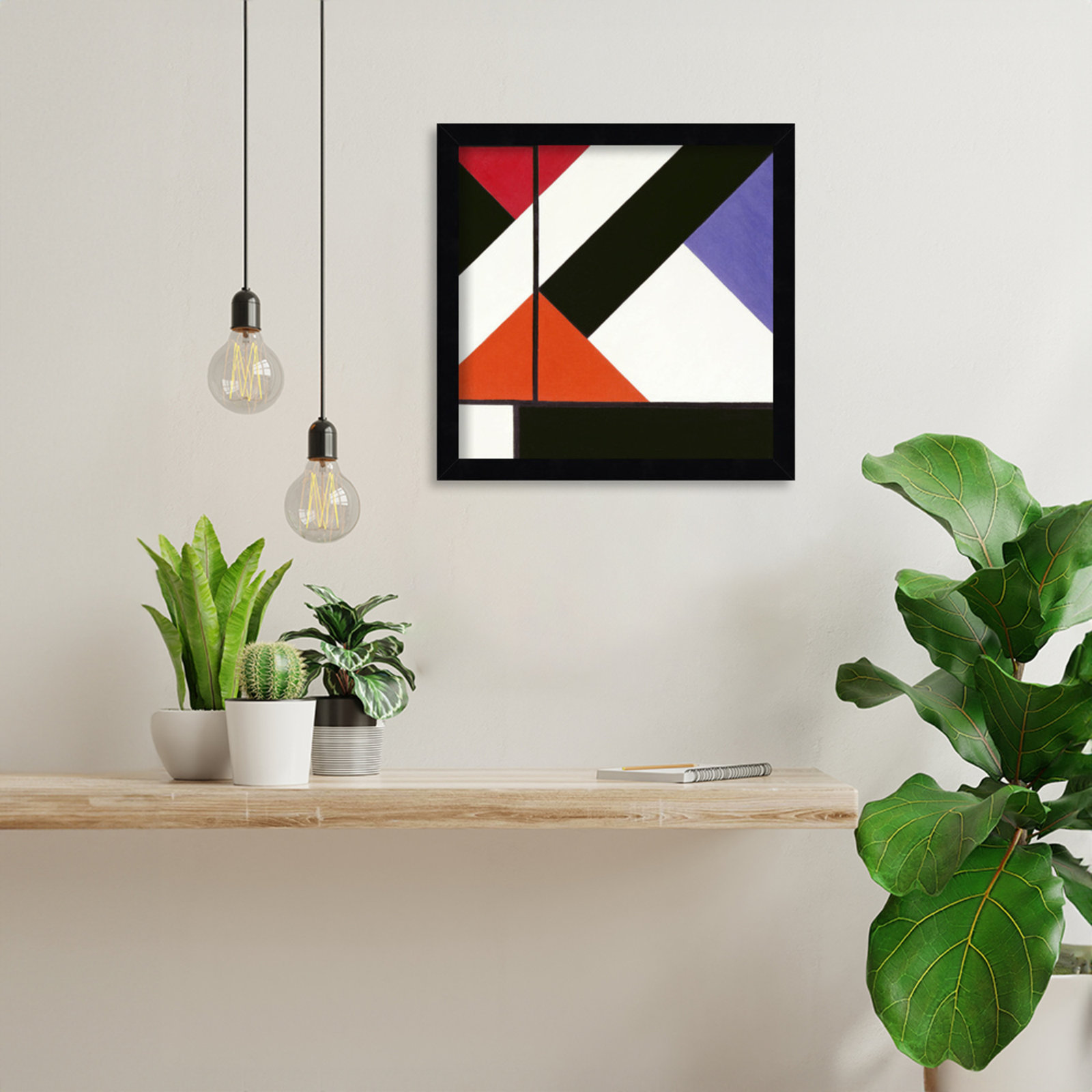 Simultaneous Counter Composition by Theo Van Doesburg, Black Framed, 13" H x 13" W