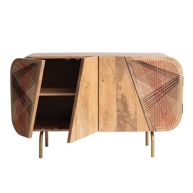 Kaidey 49.5'' Solid Wood Top Console Table