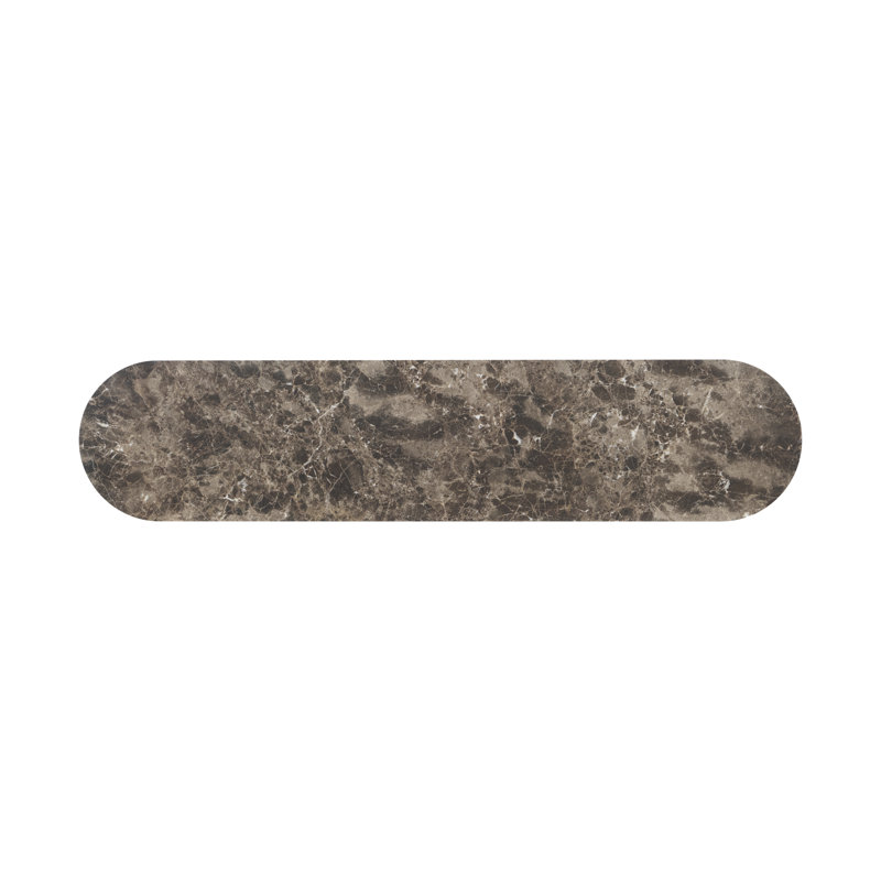 Curzon Marble Top Console Table, Brown Emperador / Fumed, Brown Emperador