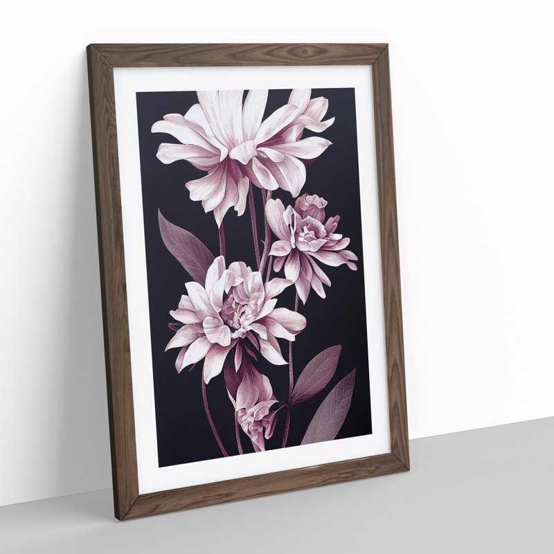 The Awesome Flowers - Single Picture Frame Print, 64cm H x 46cm W x 2cm D, Walnut Framed