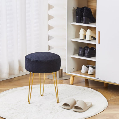 Vanity Accent Stool with Metal legs