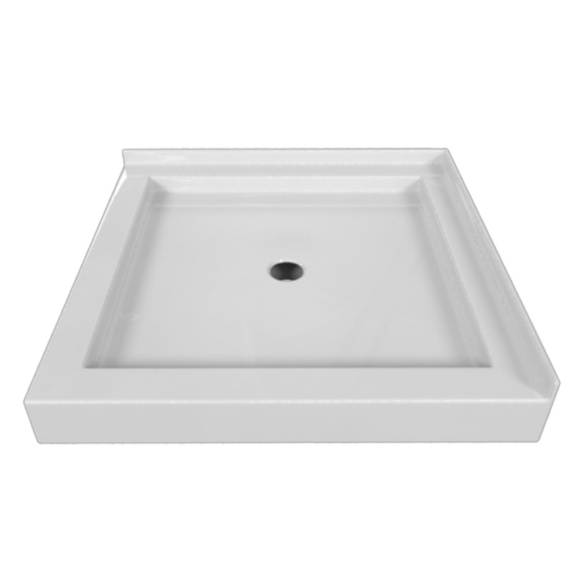 Signature 32'' W 32'' D Square Double Shower Base, Biscuit