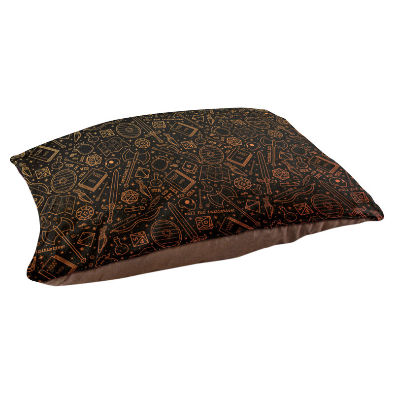 Coussin Byrge, Grand (l 42,5 po x P 32,5 po x H 14 po), Noir / orange / rose