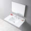 Comptoir de meuble-lavabo 37 po, pierre frittée dorée, lavabo rectangulaire en céramique, 3 trous de robinet, avec dosseret inclus