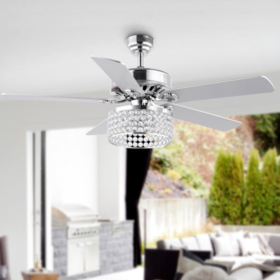 Ventilateur de plafond 52 pales en cristal 52 po avec télécommande et ensemble d'éclairage inclus