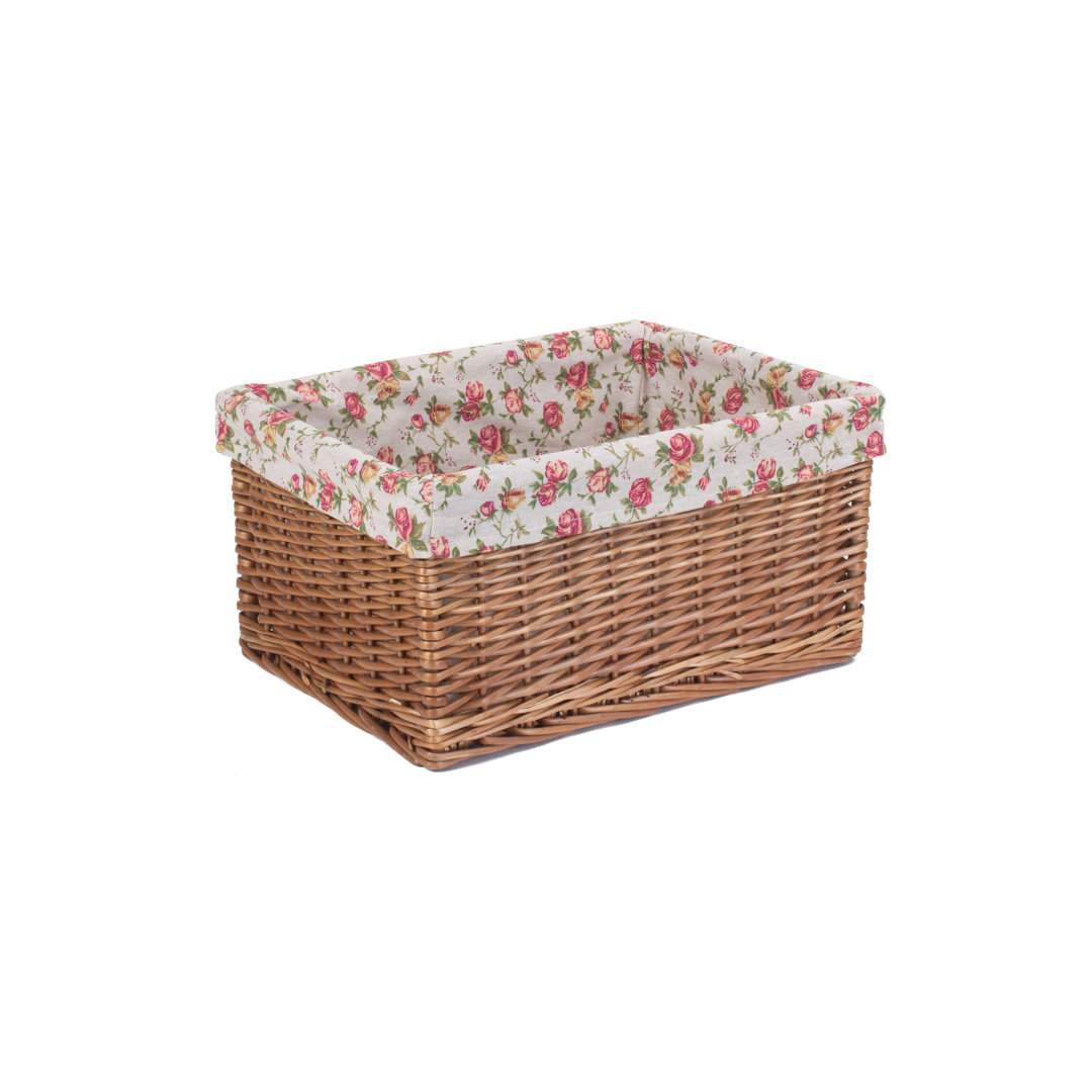 Wicker Storage Basket with Lining