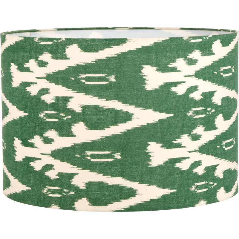 Cotton Drum Lamp Shade ( Uno ), Green, 23cm H x 35cm W x  35cm D