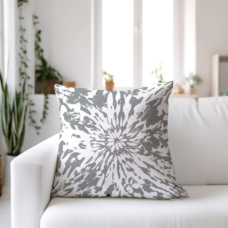 Coussin Percil, H 19 po x l 19 po, Gris / blanc