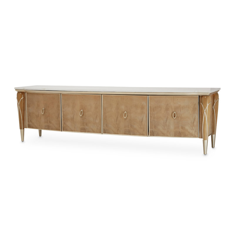 Villa Cherie Media Cabinet, Caramel/Chardonnay/White