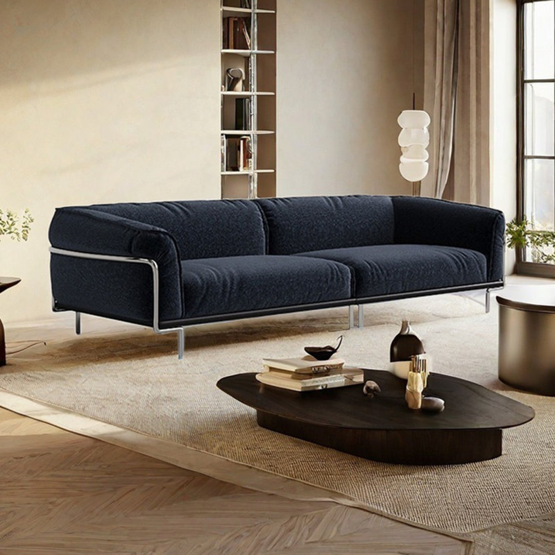 Canapé rétro en tissu simple, H 28,74 po x l 111 po x P 38,18 po