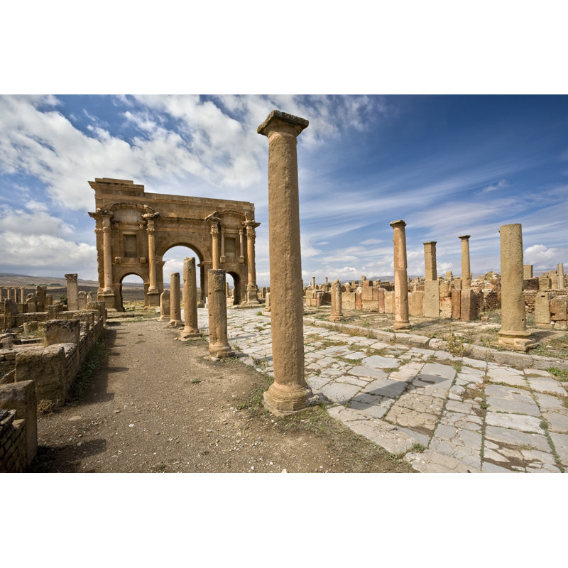 Ruins Of Ancient Thamugadi by WitR - Wrapped Canvas Print, 30cm H x 46cm W
