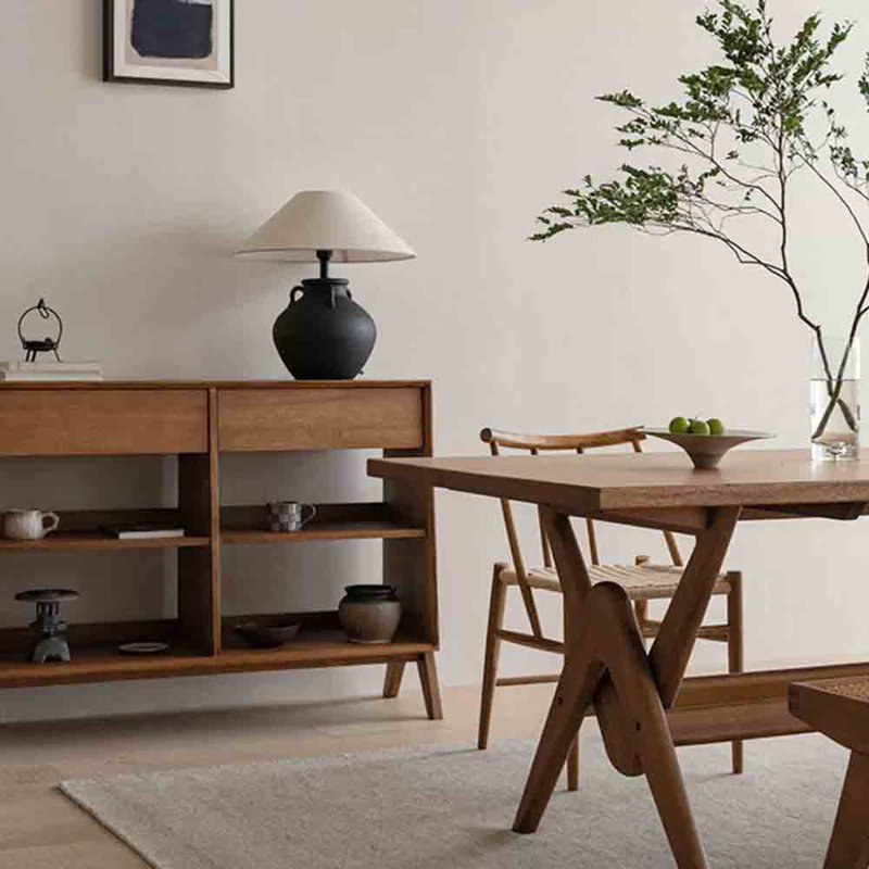 Table de salle à manger Wabi-sabi, H 29,53 po x L 62,99 po x l 33,46 po