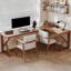  Bureaux en bois massif en L noyer-108609713-108609708