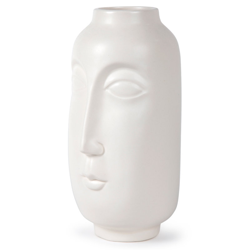 Vase de table en céramique blanc 11,75 "