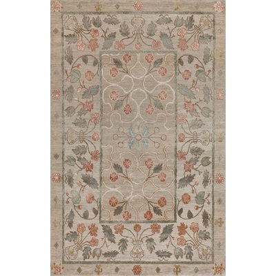 Erika Oriental Area Rug in Green/Teal/Cream