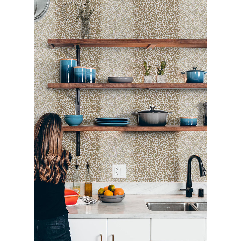 Fifty States Shagreen 10' L x 24" W Wallpaper Roll, Taupe, Self-adhesive, Vinyl