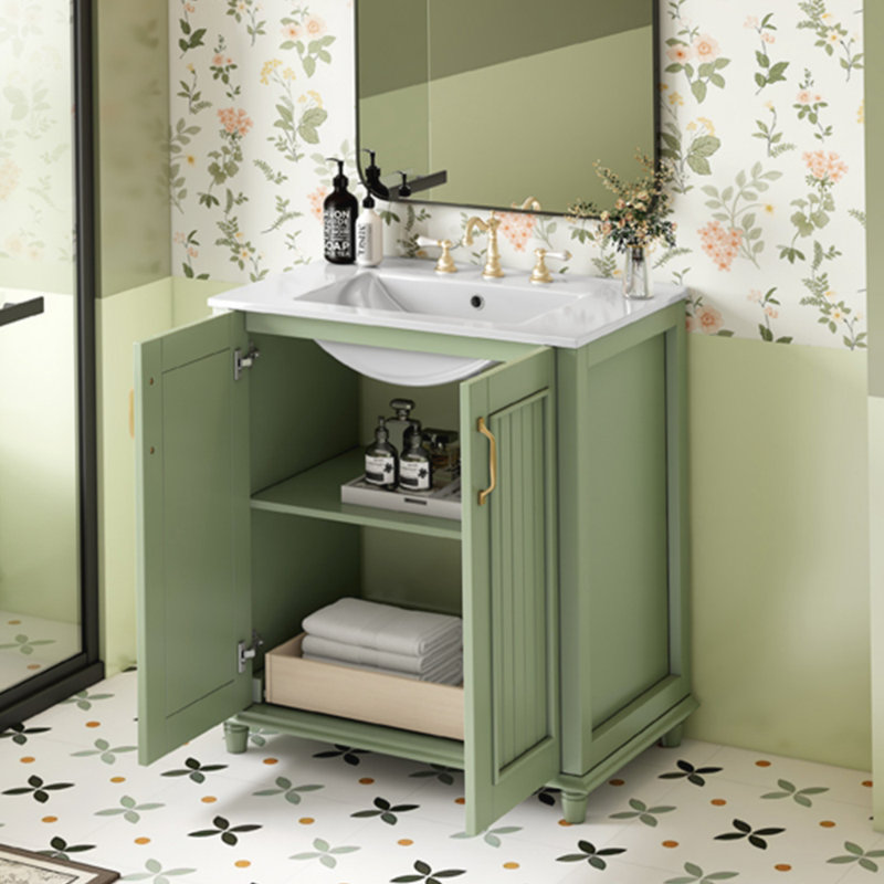 Ensemble de meuble-lavabo sur pied avec tiroir caché