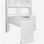 Bureau d'ordinateur personnel avec armoire, finition laquée blanc clair