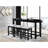 4Pc Counter Height Dining Set Counter Height Table W Drawer Built-In USB Ports Power Outlets And 3 Stools Casual Dining Furniture-1949195654-1949195648