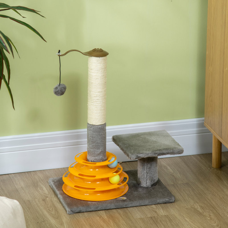56cm Cat Tree with Scratching Post Indoor Activity Centre Grey