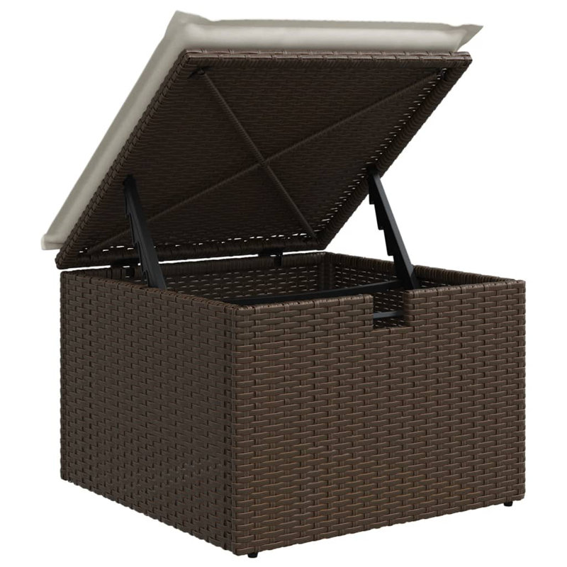 Ensemble de canapé de jardin Vidaxl brun, blanc crème