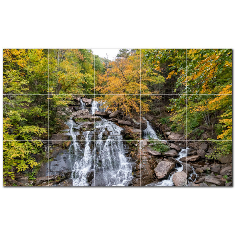 Murale en céramique satinée 6 "x 6" Waterfalls Photo