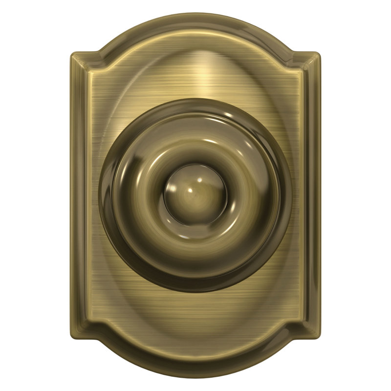Georgian Passage Knob with Camelot Trim, Antique Brass