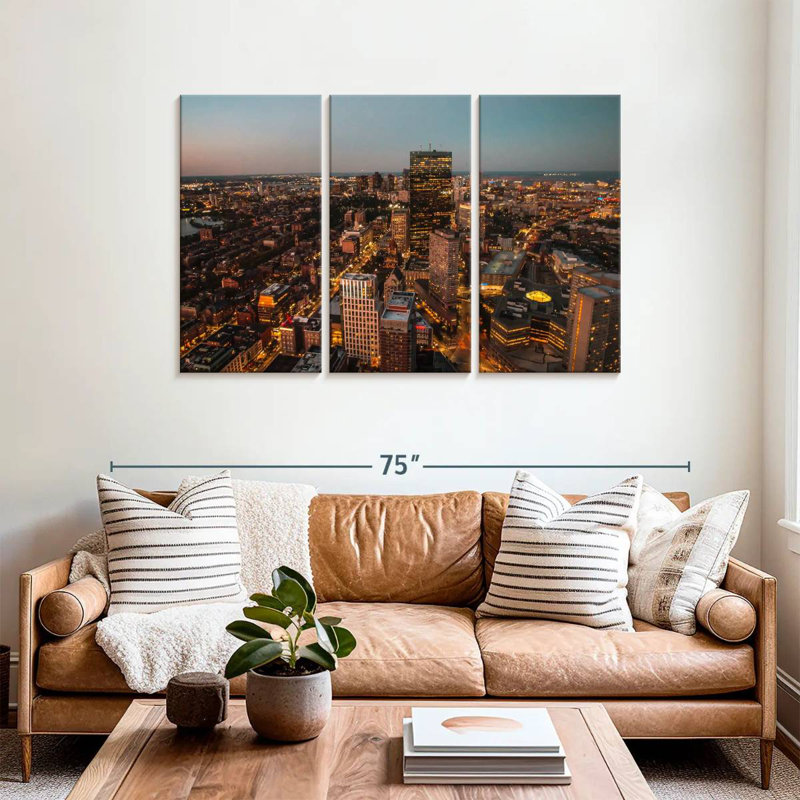 Nicci Busy Boston Skyline, H 36 po x l 57 po