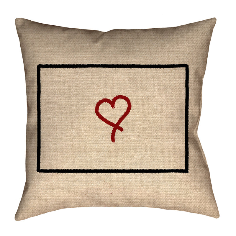 Coussin extérieur Katelyn Smith Wyoming Love Outline, 16 po x 1 po