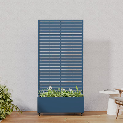 Louvered 72 x 35 in. Iron Planter Box with Trellis