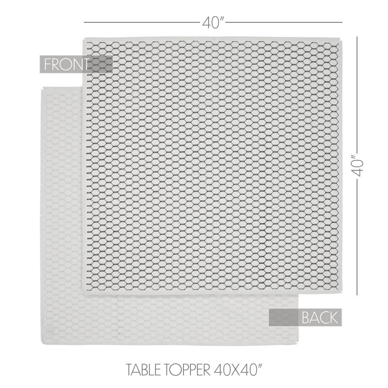  Down Home Square Geometric Cotton Table Topper