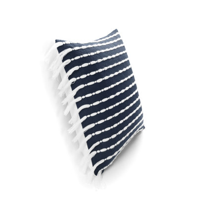 Cotton Striped 20'' Throw Pillow Cover