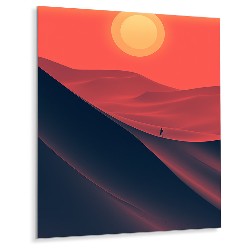 Désert aride horizon sur la planète Mars III - désert, art mural en métal, H 20 po x l 12 po x P 1 po