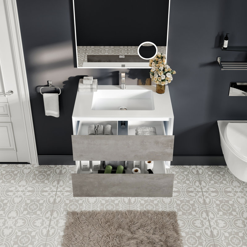 Kiskimere Coiffeuse en ciment gris, Gris
