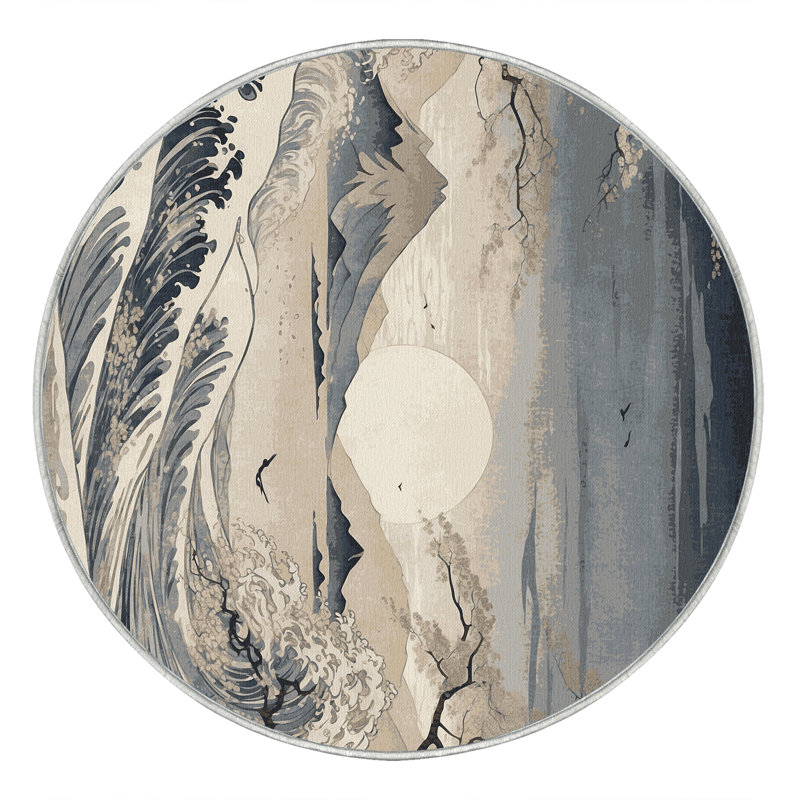 Tapis ondulé Sakura, Rond 5 pi